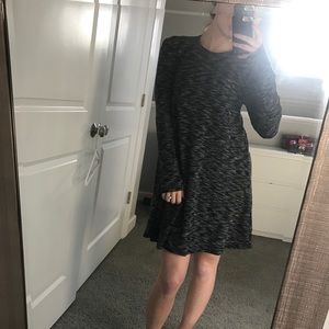 Black and grey long sleeve dress